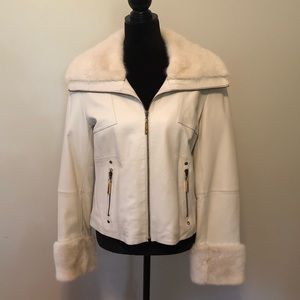 St. John Leather and Fur Coat